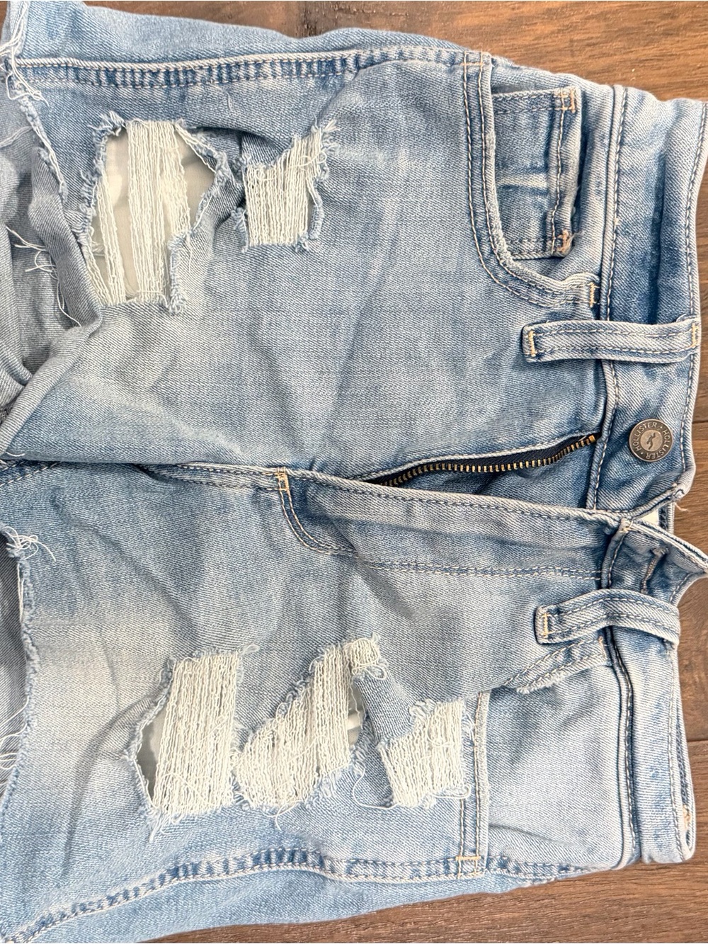 Hollister Light Wash Distressed Women's Denim Shorts
